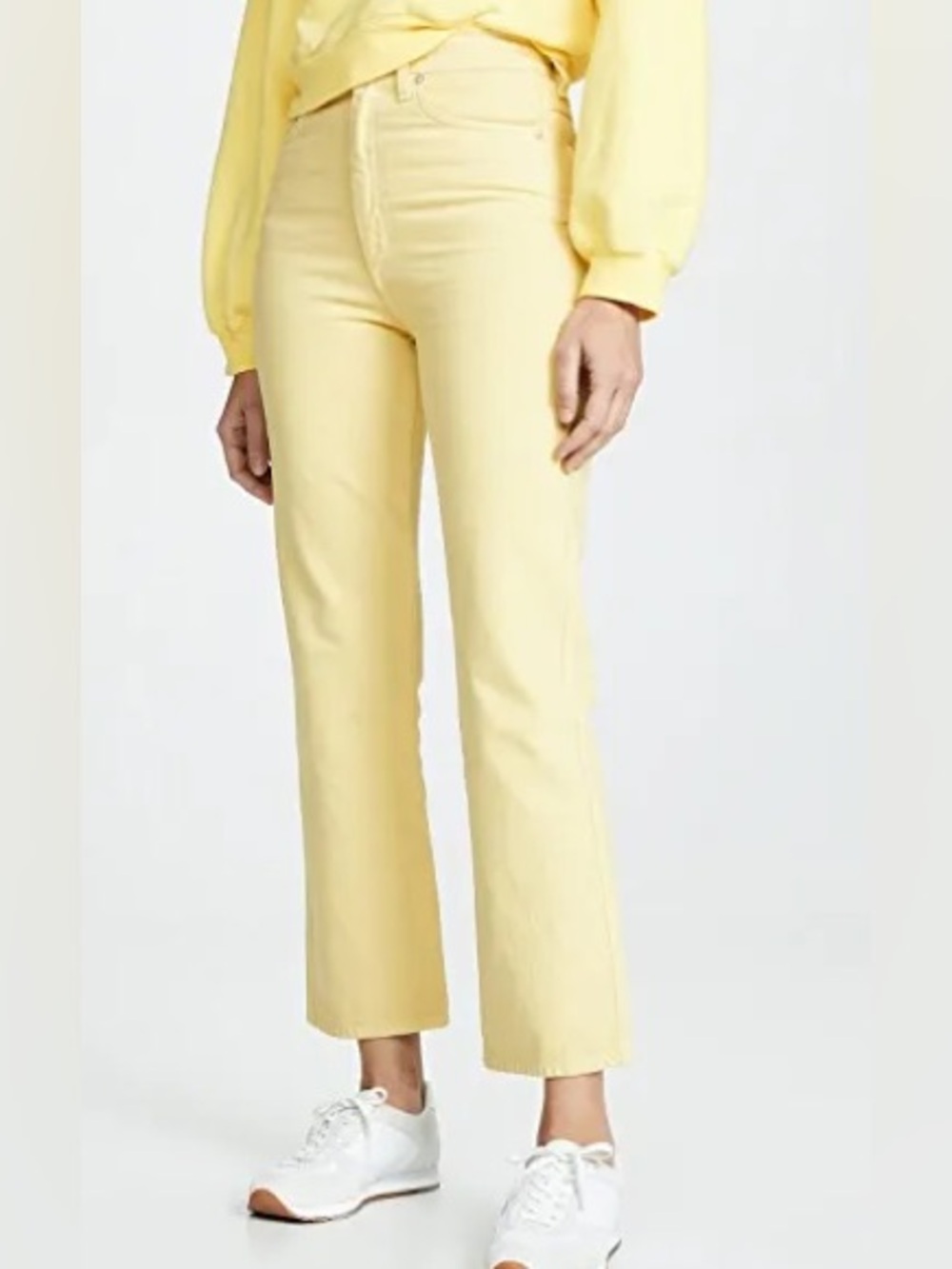 AGOLDE Pinch High Rise Kick Flare in Lemon